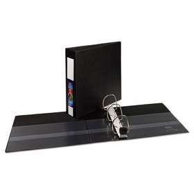 AVERY-DENNISON AVE79993 Heavy-Duty Non-View Binder with DuraHinge, Three Locking One Touch EZD Rings and Spine Label, 3" Capacity, 11 x 8.5, Black