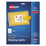Avery AVE8164 Shipping Labels w/ TrueBlock Technology, Inkjet Printers, 3.33 x 4, White, 6/Sheet, 25 Sheets/Pack