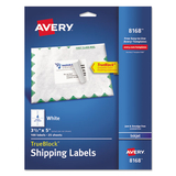 Avery AVE8168 Shipping Labels W/ultrahold Ad & Trueblock, Inkjet, 3 1/2 X 5, White, 100/pack