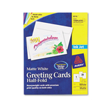 Avery AVE8316 Half-Fold Greeting Cards with Matching Envelopes, Inkjet, 85 lb, 5.5 x 8.5, Matte White, 1 Card/Sheet, 30 Sheets/Box