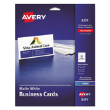 Avery AVE8371 Printable Microperforated Business Cards w/Sure Feed Technology, Inkjet, 2 x 3.5, White,  250 Cards, 10/Sheet, 25 Sheets/Pack