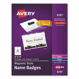 Avery 08781 Magnetic Style Name Badge Kit, Horizontal, 4