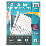 AVERY-DENNISON AVE89101 Binder Spine Inserts, 1/2