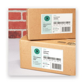 Avery AVE95526 Waterproof Shipping Labels with TrueBlock Technology, Laser Printers, 5.5 x 8.5, White, 2/Sheet, 500 Sheets/Box
