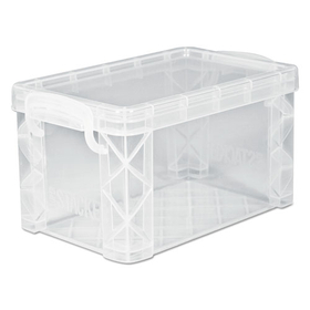Advantus AVT40305 Super Stacker Storage Boxes, Hold 500 4 X 6 Cards, Plastic, Clear