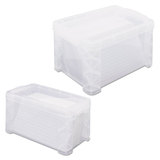 Advantus AVT40307 Super Stacker Storage Boxes, Hold 400 3 X 5 Cards, Plastic, Clear