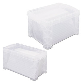Advantus AVT40307 Super Stacker Storage Boxes, Holds 400 3 x 5 Cards, 6.25 x 3.88 x 3.5, Plastic, Clear