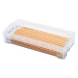 Advantus AVT40309 Super Stacker Pencil Box, Plastic, 8.25 x 3.75 x 1.5, Clear