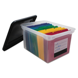 Innovative Storage Designs AVT55802 File Tote With Contents Label, Letter/legal, Clear/black