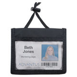 Advantus AVT75452 Id Badge Holder W/convention Neck Pouch, Horizontal, 4 X 2 1/4, Black, 12/pack