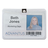 Advantus AVT75456 ID Badge Holders with Clip, Horizontal, Clear 4.13