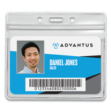 Advantus AVT75523 Resealable ID Badge Holders, Horizontal Orientation, Transparent Frost 4.13