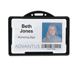 Advantus AVT75656 Horizontal Id Card Holders, 3 3/8 X 2 1/8, Black, 25 Per Pack