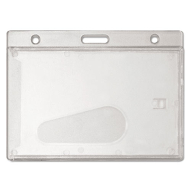 Advantus AVT76075 Frosted One-Card Rigid Badge Holders, Horizontal, Frosted 3.68" x 2.75" Holder, 3.38" x 2.13" Insert, 25/Box