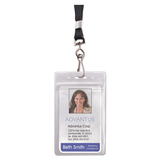 Advantus 91131 Resealable ID Badge Holder, Lanyard, Vertical, 2 5/8 x 3 3/4, Clear, 20/Pack