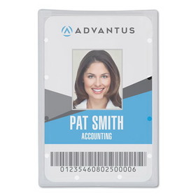 Advantus 97100 Clear ID Card Holder, Vertical, 2 5/16" x 3 11/16", 25/PK