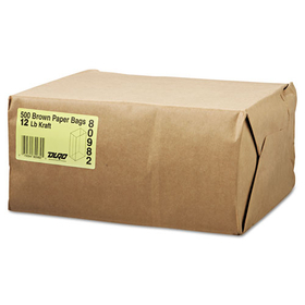General BAGGK12500 #12 Paper Grocery Bag, 40lb Kraft, Standard 7 1/16 X 4 1/2 X 13 3/4, 500 Bags