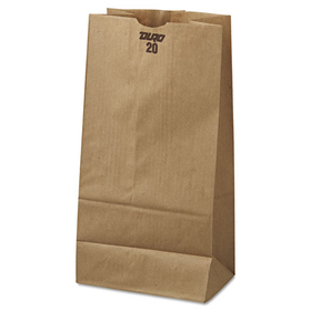 General BAGGK20500 Grocery Paper Bags, #20, 8.25" x 5.94" x 16.13", Kraft, 500 Bags