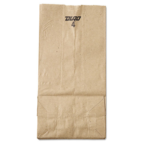 General BAGGK4500 Grocery Paper Bags, 30 lb Capacity, #4, 5" x 3.33" x 9.75", Kraft, 500 Bags
