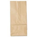 General BAGGK5500 #5 Paper Grocery Bag, 35lb Kraft, Standard 5 1/4 X 3 7/16 X 10 15/16, 500 Bags