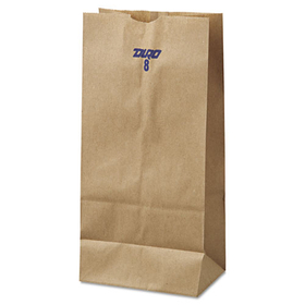 General BAGGK8500 #8 Paper Grocery Bag, 35lb Kraft, Standard 6 1/8 X 4 1/6 X 12 7/16, 500 Bags