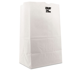 Duro Bag BAGGW20S500 #20 Squat Paper Grocery Bag, 40lb White, Std 8 1/4 X 5 15/16 X 13 3/8, 500 Bags