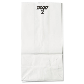 General BAGGW2500 Grocery Paper Bags, 30 lb Capacity, #2, 4.31" x 2.44" x 7.88", White, 500 Bags