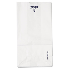 General BAGGW6500 #6 Paper Grocery Bag, 35lb White, Standard 6 X 3 5/8 X 11 1/16, 500 Bags