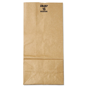 General BAGGX16 Grocery Paper Bags, 57 lb Capacity, #16, 7.75" x 4.81" x 16", Kraft, 500 Bags