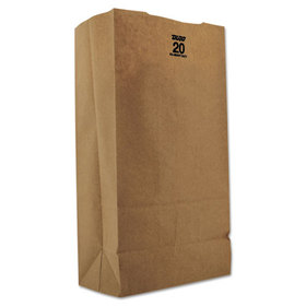 Duro Bag BAGGX2060 #20 Paper Grocery, 57lb Kraft, Extra Heavy-Duty 8 1/4x5 5/16 X16 1/8, 500 Bags