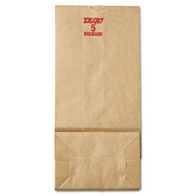General BAGGX5500 Grocery Paper Bags, 50 lb Capacity, #5, 5.25" x 3.44" x 10.94", Kraft, 500 Bags