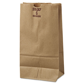 General BAGGX6500 Grocery Paper Bags, 50 lb Capacity, #6, 6" x 3.63" x 11.06", Kraft, 500 Bags