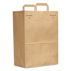 General BAGSK1670EZ300 Grocery Paper Bags, Attached Handle, 30 lb Capacity, 1/6 BBL, 12 x 7 x 17, Kraft, 300 Bags