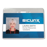 SICURIX BAU47810 Proximity Badge Holder, Horizontal, 4w x 3h, Clear, 50/Pack