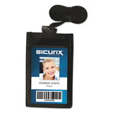 SICURIX BAU55120 ID Neck Pouch, Vertical, 3 x 4 3/4, Black