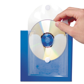 Baumgartens BAU61801 CD Pocket, 1 Disc Capacity, Clear/White, 5/Pack
