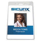 SICURIX BAU67820 Badge Holder, Vertical, 2.75 x 4.13, Clear, 12/Pack