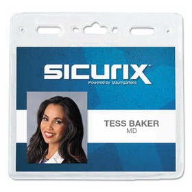 SICURIX BAU67830 Sicurix Vinyl Badge Holder, 4 x 3, Clear, 50/Pack