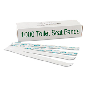 Bagcraft Papercon BGC300591 Sani/shield Printed Toilet Seat Band, Paper, Blue/white, 16" Wide X 1-1/2" Deep