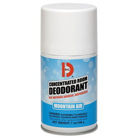 Big D Industries 046300 Metered Concentrated Room Deodorant, Mountain Air Scent, 7 oz Aerosol, 12/Carton