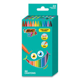 BIC BICBKPC24AST Kids Coloring Crayons, 24 Assorted Colors, 24/Pack