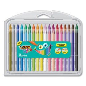 BIC BICBKPCP36AST Kids Coloring Crayons, 36 Assorted Colors, 36/Pack