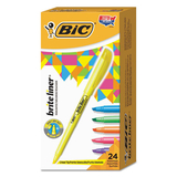 BIC BICBL241AST Brite Liner Highlighter, Chisel Tip, Assorted Colors, 24/set