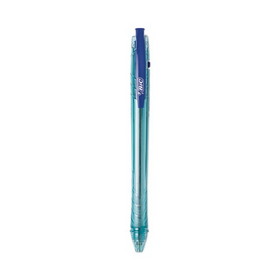 BIC BICBPRR11BE ReVolution Ocean Bound Ballpoint Pen, Retractable, Medium 1 mm, Blue Ink, Translucent Blue Barrel, Dozen