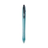 BIC BICBPRR11BK ReVolution Ocean Bound Ballpoint Pen, Retractable, Medium 1 mm, Black Ink/Translucent Blue Barrel, Dozen