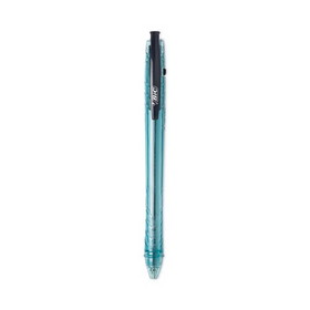 BIC BICBPRR11BK ReVolution Ocean Bound Ballpoint Pen, Retractable, Medium 1 mm, Black Ink, Translucent Blue Barrel, Dozen