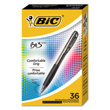 Bic BU3361-BLK BU3 Retractable Ballpoint Pen, Medium, 1.0 mm, Black, 36/Pack