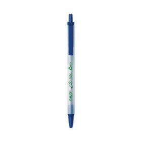 BIC BICCSEM48BE ReVolution Ballpoint Pen, Retractable, Medium 1 mm, Blue Ink/Semi-Clear Barrel, 48/Pack