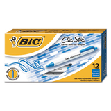 Bic BICCSM11BE Clic Stic Retractable Ballpoint Pen, Blue Ink, 1mm, Medium, Dozen