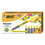 BIC CORPORATION BICGBL11YW Brite Liner Grip Pocket Highlighter, Chisel Tip, Fluorescent Yellow, Dozen, Price/DZ